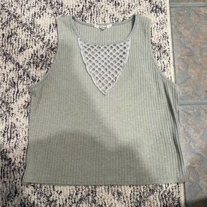 Gimmicks Sage Green Ribbed Tank Top